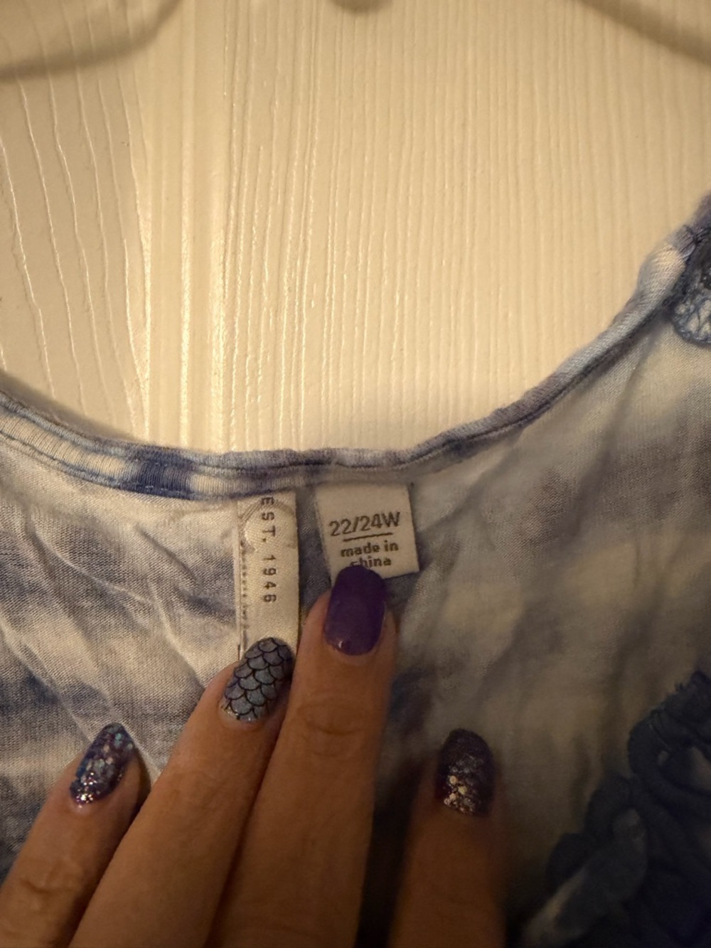 Cato Blue Tie-Dye Crochet Neck Tank Top - Picture 2 of 2